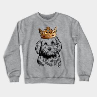 Cavapoo Dog King Queen Wearing Crown Crewneck Sweatshirt